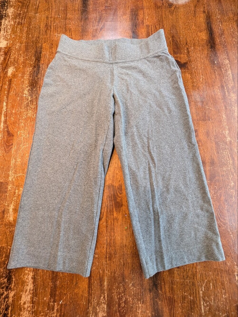 Lands' End Capri Leggings Womens Small Gray Wide Leg Activewear Casual Pants